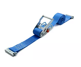 E-Track Rails & Accessories Tie-Down Strap - 2T - 3.5m - 50mm - Sliding ratchet and E-track rail fittings – Blue