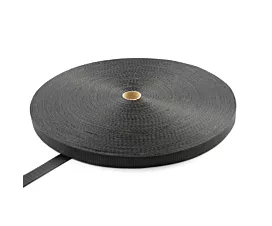 All - Black Webbing Polyester strap 35mm - 3,750kg - 100m in roll – Black