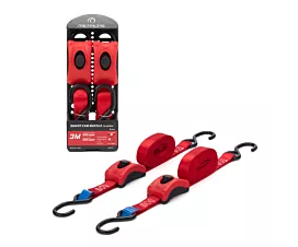 All Tie-Down Straps 25mm Tie-down - 500kg - 3m - 25mm - Smart cam buckle & S-hooks - Red - 2pcs