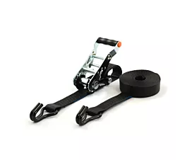 Black - Standard Tie-Down Strap - 2.5T - 35mm - 2-part - Removable ratchet handle - Black + Custom label Black - Standard Tie-Down Strap - 2.5T - 35mm - 2-part - Removable ratchet handle - Black + Custom label