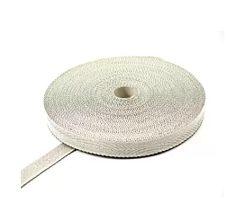 All Webbing Rolls - PP Twill strap 40mm - Cotton + PP - 100kg - 100m roll - White with black All Webbing Rolls - PP Twill strap 40mm - Cotton + PP - 100kg - 100m roll - White with black