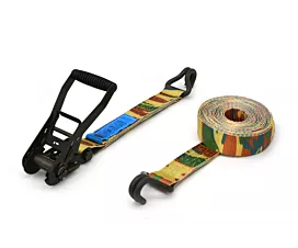 All Tie-Down Straps 50mm Tie-Down Strap - 5T - 6m - 50mm - 2-part - Double J-hook - Camouflage All Tie-Down Straps 50mm Tie-Down Strap - 5T - 6m - 50mm - 2-part - Double J-hook - Camouflage