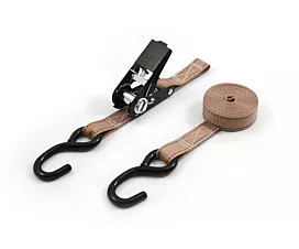 Motorcycle - Transport Tie-down - 700kg - 4.8m - 25mm – 2-part - Ratchet and S-hooks – Sandy