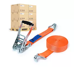 Pallet Tie-Down Straps 50mm Pallet Tie-downs - 4T - 9m - 50mm - 2-part - Double J-hook - Orange - 320pcs Pallet Tie-Down Straps 50mm Pallet Tie-downs - 4T - 9m - 50mm - 2-part - Double J-hook - Orange - 320pcs